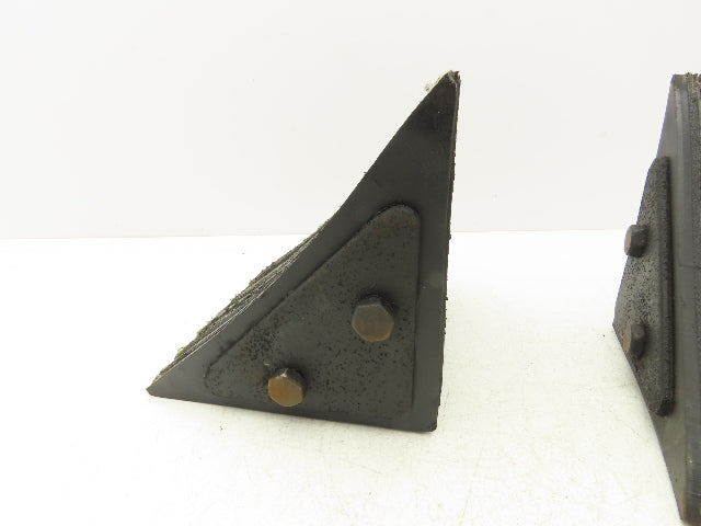 ULINE H1591 Wheel Chocks Laminated Rubber 8" x 8" x  8" Chain Ring Lot of 2