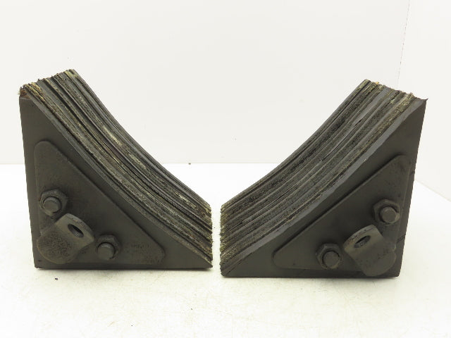 ULINE H1591 Wheel Chocks Laminated Rubber 8" x 8" x  8" Chain Ring Lot of 2