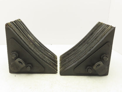 ULINE H1591 Wheel Chocks Laminated Rubber 8" x 8" x  8" Chain Ring Lot of 2