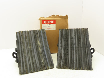 ULINE H1591 Wheel Chocks Laminated Rubber 8" x 8" x  8" Chain Ring Lot of 2