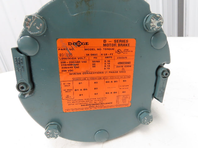 Reliance Dodge B79K5281 GP Brake Motor .75Hp 1740 RPM 460V 3PH 56C D-Series