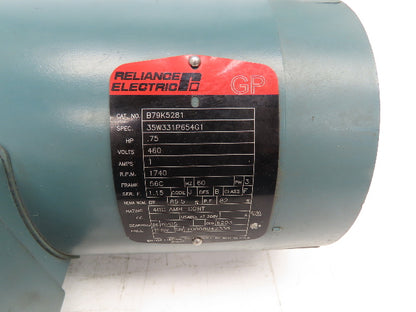 Reliance Dodge B79K5281 GP Brake Motor .75Hp 1740 RPM 460V 3PH 56C D-Series