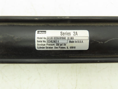 Parker CC2AUS19AC Pneumatic Air Cylinder 2" Bore 22" Stroke 250PSI