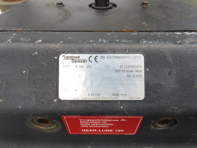 Gardner Denver VLR 300 Rotary Dry Claw Vacuum Pump 7.5Hp 212 CFM 230/460V 3Ph