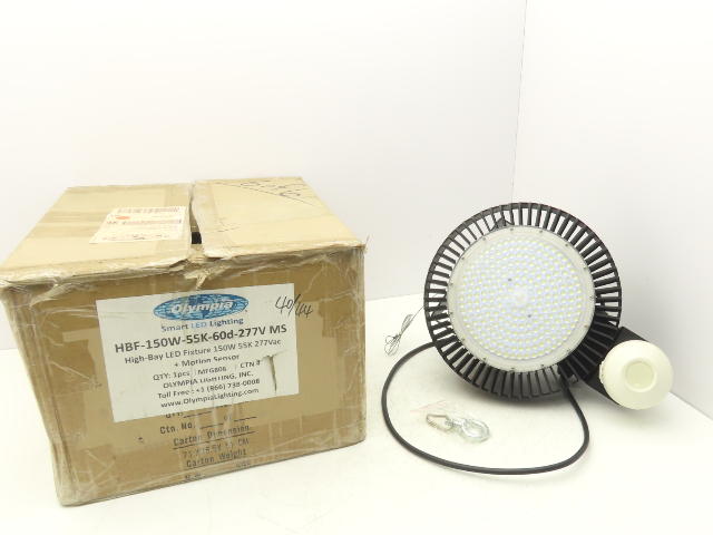 Olympia Lighting HBF-150W LED High Bay Commercial Light Fixture 5500K 120-277V