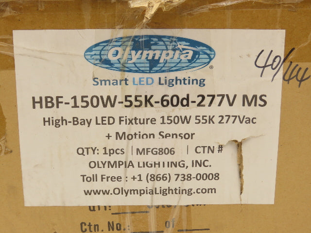 Olympia Lighting HBF-150W LED High Bay Commercial Light Fixture 5500K 120-277V