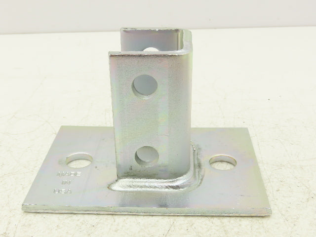 Phoenix P10 0000EG 1-5/8" Steel Post Base Single Channel 2-Hole 4x6" Box of 5