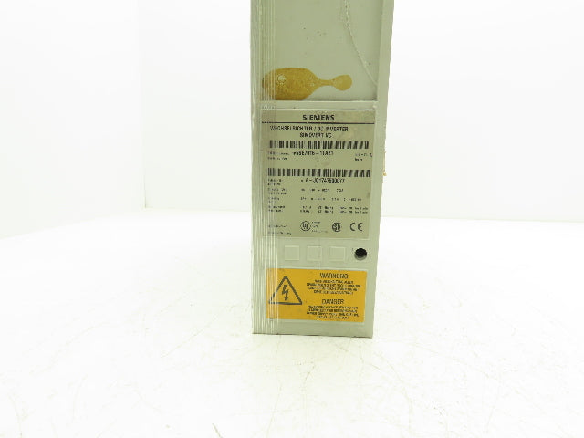 Siemens 6SE7016-1TA21 Simovert DC Inverter 510-620VDC In 0-460VAC 0-600Hz Out