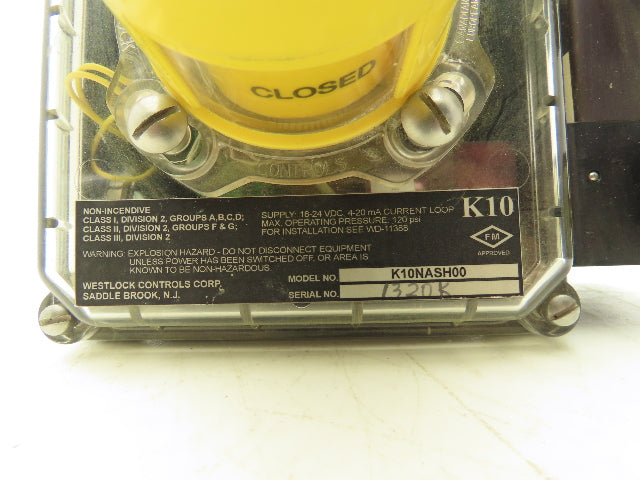 Westlock Intellis K10NASH00 EaziCal Electro-Pneumatic Positioner W/Indicator