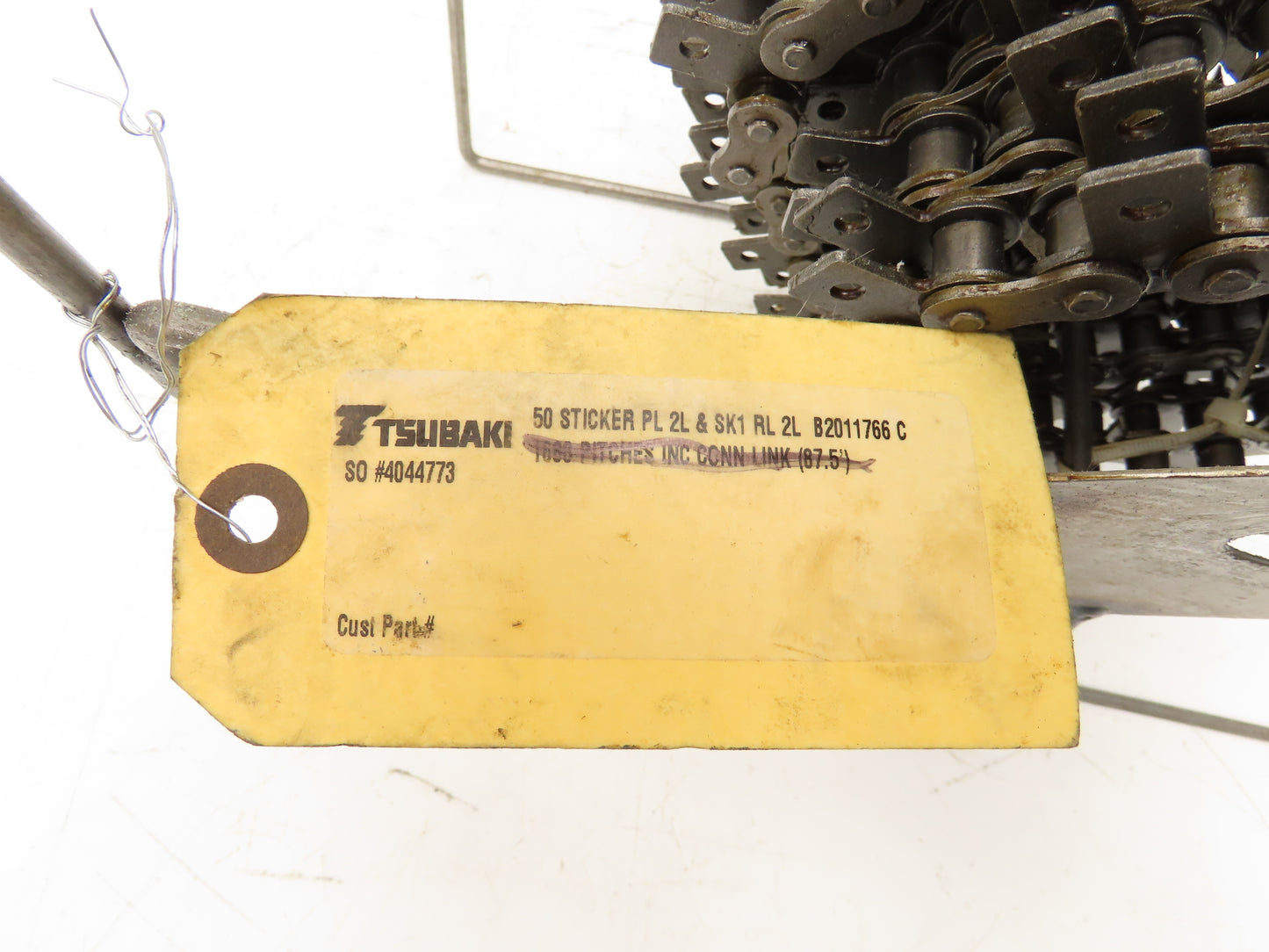 Tsubaki RS50 Conveyor Roller Chain 2L SK1 Attachment 20' Length Spool