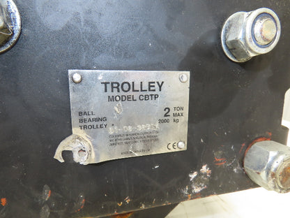 CM CBTP 2-Ton 4000lbs Plain Type Manual Push Trolley 3-1/2" Flange I Beam