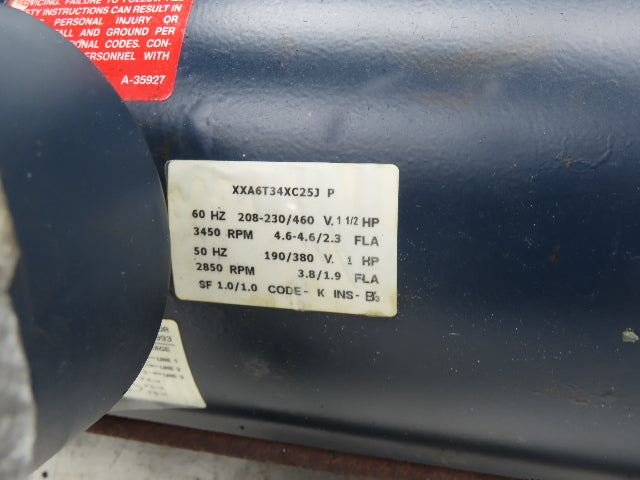 Leeson EVN A6T34XC25J P Explosion Proof Motor 1.5Hp 3450 RPM 230/460V 3PH 56C