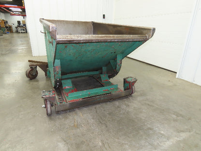 Wright Self Dumping Hopper 1 Yd Capacity 7000lb 7 Gauge Steel With Casters