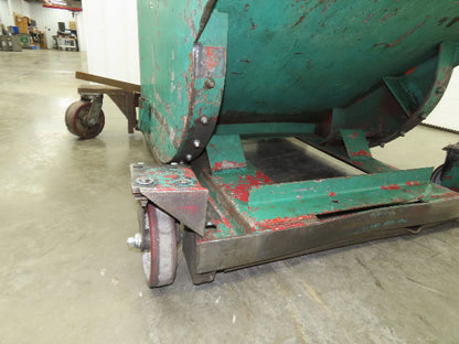 Wright Self Dumping Hopper 1 Yd Capacity 7000lb 7 Gauge Steel With Casters