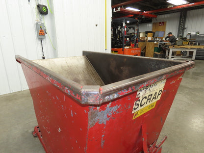 Wright 10055 Self Dumping Hopper 1 Yd Capacity 4000lb 10 Gauge Steel