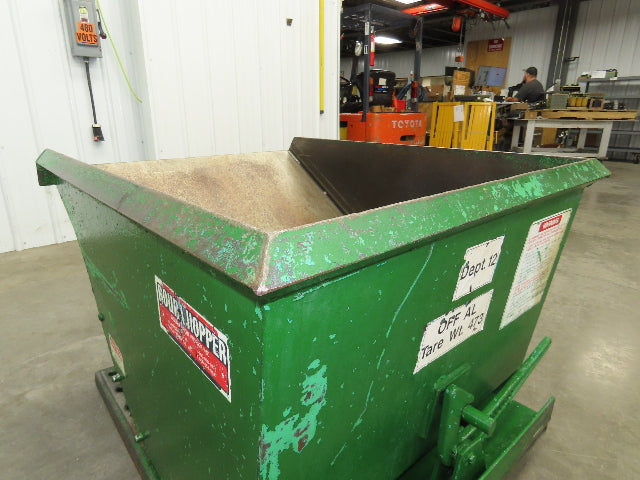 Roura Self Dumping Hopper 1/2 Yard Forklift Steel Dumpster 50x38x32" 2000LBS