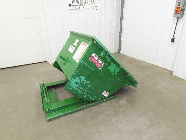 Roura Self Dumping Hopper 1/2 Yard Forklift Steel Dumpster 50x38x32" 2000LBS