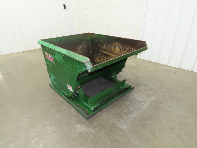 Roura Self Dumping Hopper 1/2 Yard Forklift Steel Dumpster 50x38x32" 2000LBS