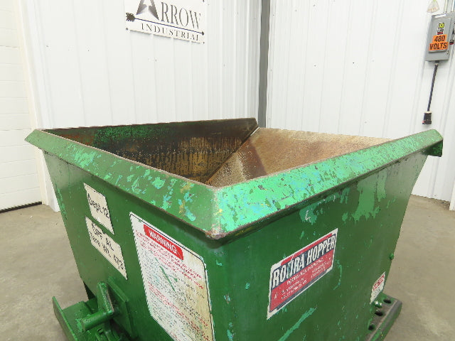 Roura Self Dumping Hopper 1/2 Yard Forklift Steel Dumpster 50x38x32" 2000LBS