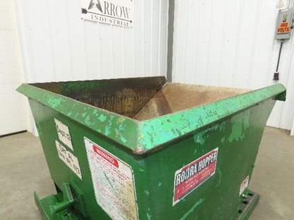 Roura Self Dumping Hopper 1/2 Yard Forklift Steel Dumpster 50x38x32" 2000LBS