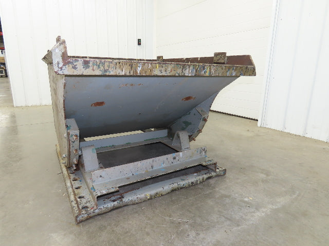 Roura Self Dumping Hopper 1/2 Yard Forklift Steel Dumpster 50x38x32" 2000LBS
