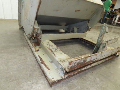 Roura Self Dumping Hopper 1/2 Yard Forklift Steel Dumpster 50x38x32" 2000LBS