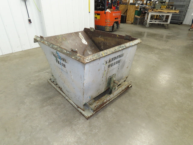 Roura Self Dumping Hopper 1/2 Yard Forklift Steel Dumpster 50x38x32" 2000LBS