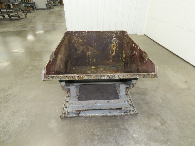 Roura Self Dumping Hopper 1/2 Yard Forklift Steel Dumpster 50x38x32" 2000LBS