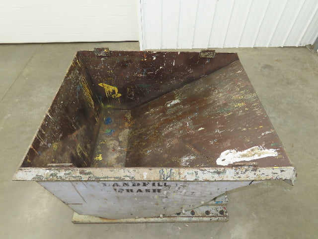 Roura Self Dumping Hopper 1/2 Yard Forklift Steel Dumpster 50x38x32" 2000LBS