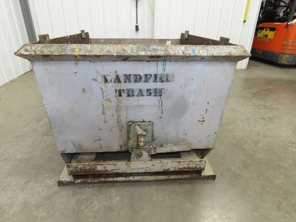 Roura Self Dumping Hopper 1/2 Yard Forklift Steel Dumpster 50x38x32" 2000LBS