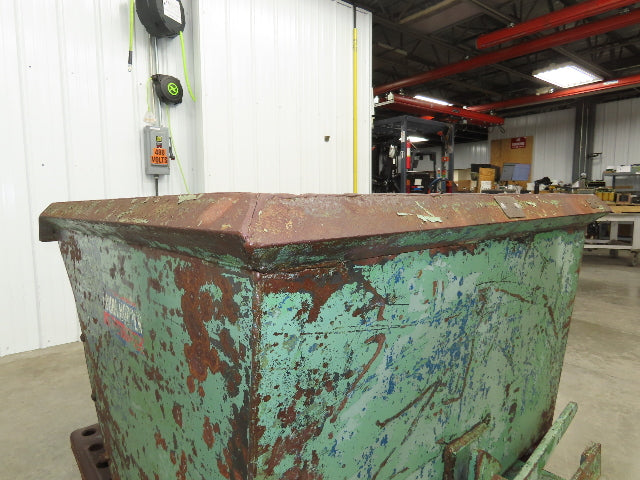 Roura Self Dumping Hopper 1/2 Yard Forklift Steel Dumpster 50x38x42" 2000LBS