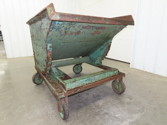 Roura Self Dumping Hopper 1/2 Yard Forklift Steel Dumpster 50x38x42" 2000LBS