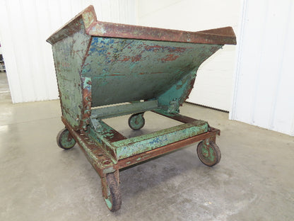 Roura Self Dumping Hopper 1/2 Yard Forklift Steel Dumpster 50x38x42" 2000LBS