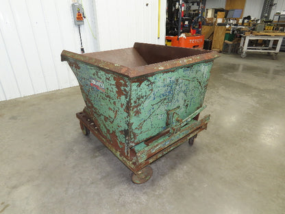 Roura Self Dumping Hopper 1/2 Yard Forklift Steel Dumpster 50x38x42" 2000LBS