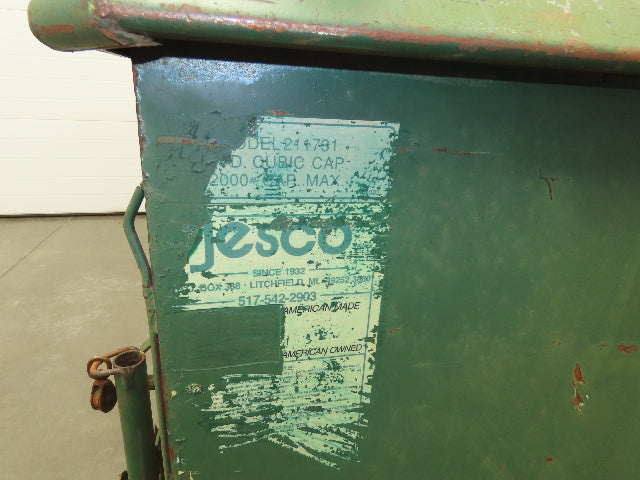 Jesco 211731 Self Dumping Hopper 1 Yd Capacity 2000lb 12 Gauge Steel