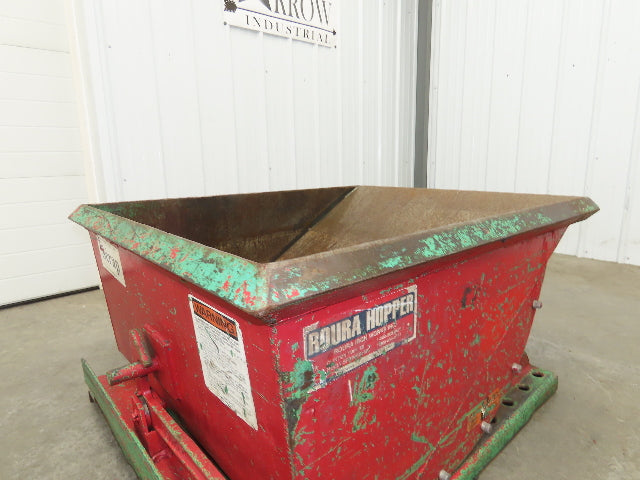 Roura Self Dumping Hopper 1/3 Yard Forklift Steel Dumpster 40x48x24" 2000LBS