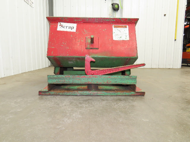 Roura Self Dumping Hopper 1/3 Yard Forklift Steel Dumpster 40x48x24" 2000LBS