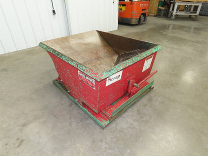 Roura Self Dumping Hopper 1/3 Yard Forklift Steel Dumpster 40x48x24" 2000LBS