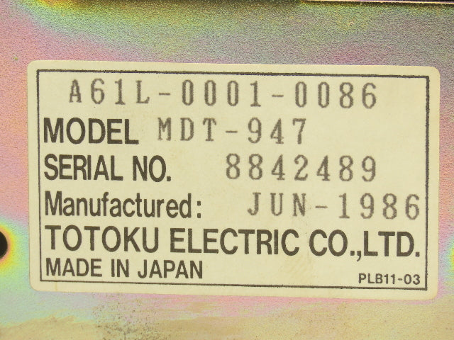Fanuc OT Series A02B-0083-C101 Operator Control Panel 9" Monitor A61L-0001-0086