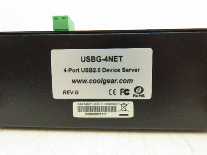 Coolgear USBG-4NET Industrial grade 4-Port USB 2.0 Over IP Network Device Hub