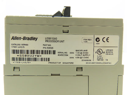 Allen Bradley 1768-L43/B Logix L43 PLC Processor Memory Controller Unit Ser B