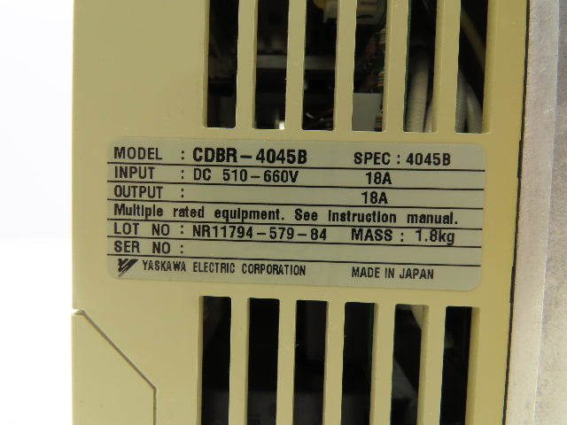 Yaskawa CDBR-4045B Dynamic Braking Module 400VDC 18A 45kW