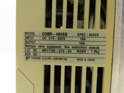 Yaskawa CDBR-4045B Dynamic Braking Module 400VDC 18A 45kW