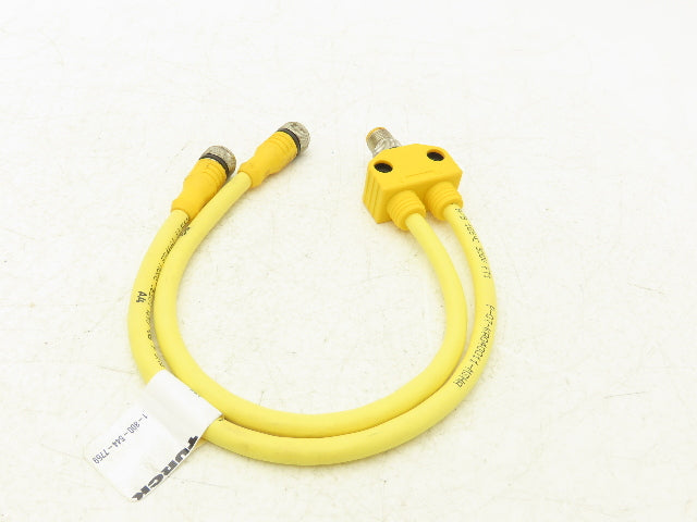 Turck VB2-FSM 4.4/2 RKC 4T-0.3/0.3/S90/SV Two Branch Splitter Cord Set M12