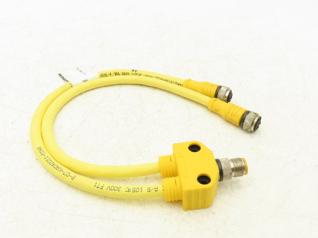 Turck VB2-FSM 4.4/2 RKC 4T-0.3/0.3/S90/SV Two Branch Splitter Cord Set M12
