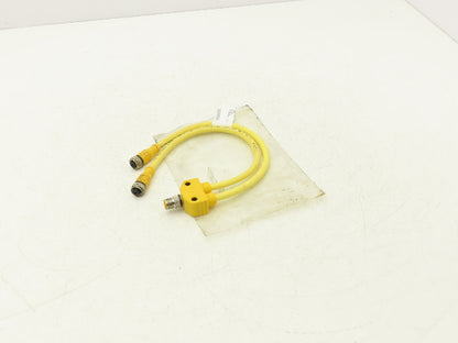 Turck VB2-FSM 4.4/2 RKC 4T-0.3/0.3/S90/SV Two Branch Splitter Cord Set M12