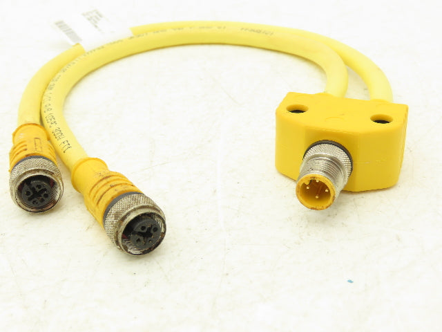 Turck VB2-FSM 4.4/2 RKC 4T-0.3/0.3/S90/SV Two Branch Splitter Cord Set M12