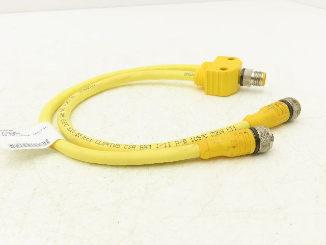 Turck VB2-FSM 4.4/2 RKC 4T-0.3/0.3/S90/SV Two Branch Splitter Cord Set M12