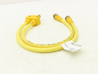 Turck VB2-FSM 4.4/2 RKC 4T-0.3/0.3/S90/SV Two Branch Splitter Cord Set M12