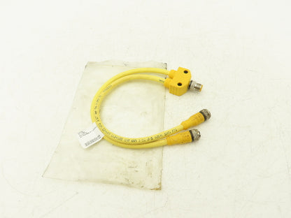 Turck VB2-FSM 4.4/2 RKC 4T-0.3/0.3/S90/SV Two Branch Splitter Cord Set M12